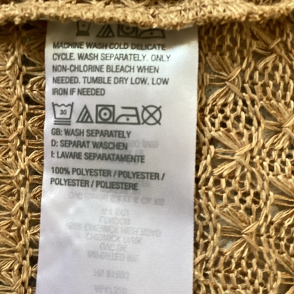 D&CO NWT Open front Knit Cardigan Size Small green/ Tan. - Picture 11 of 14